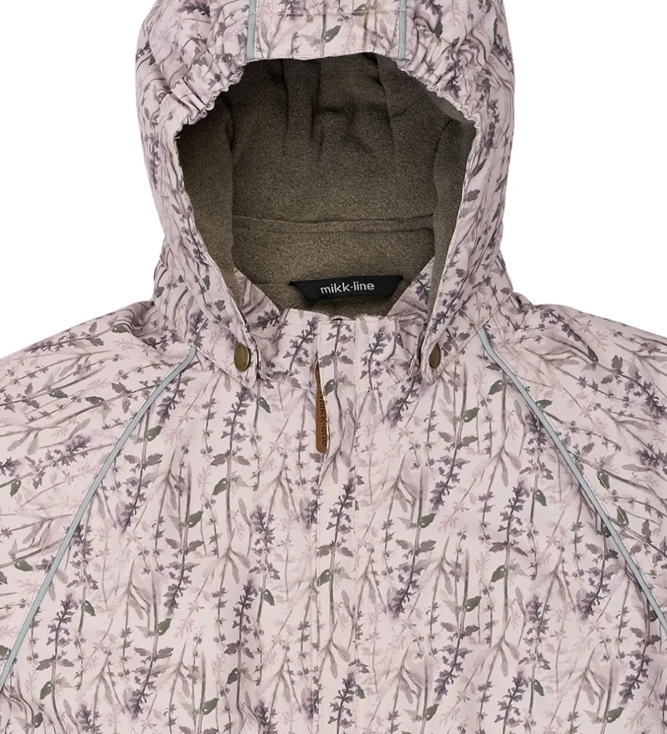 Børn Mikk-Line Flyverdragter - Floral - Cloud Gray m. Print