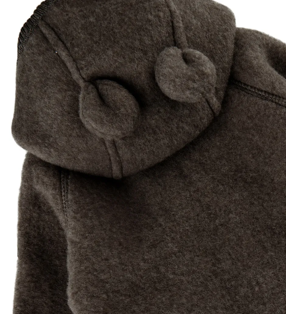 Børn Mikk-Line Køredragt m. Hætte - Uld - Dark Brown Melange
