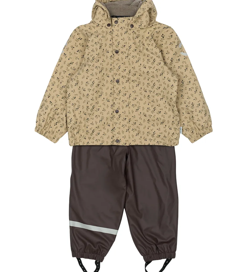 Børn Mikk-Line Regntøj m. Seler/Fleece - PU - Cornstalk