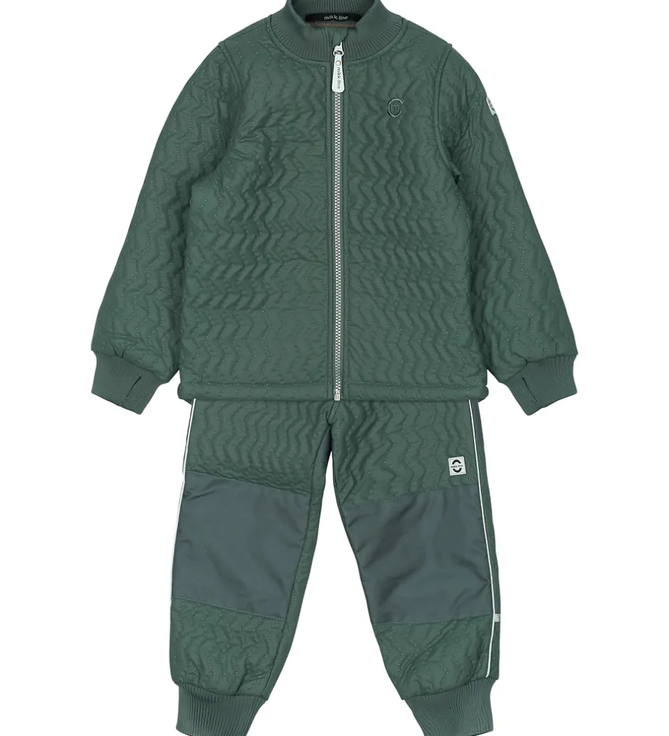 Børn Mikk-Line Termotøj m. Fleece - Duvet - Coated - Balsam Green