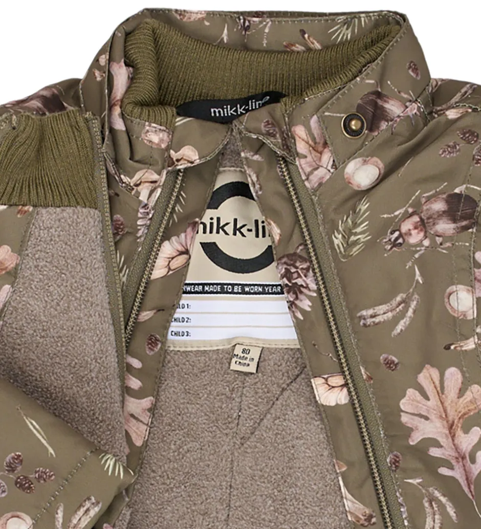 Vinterjakker*Mikk-Line Vinterjakke - Recycled - Burnt Olive m. Print