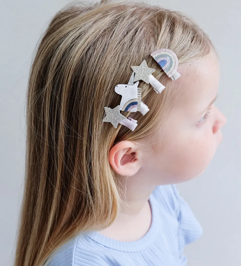 Hårspænder|Hårpynt*Mimi & Lula Hårklips - 8-pak - 3 cm - Mini Unicorn Celeste