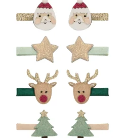 Mimi & Lula Hårklips - 8-pak - Mini Santa Christmas