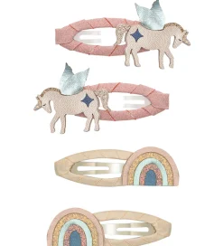 Mimi & Lula Hårspænder - 4-pak - 5 cm - Winged Unicorn Celeste
