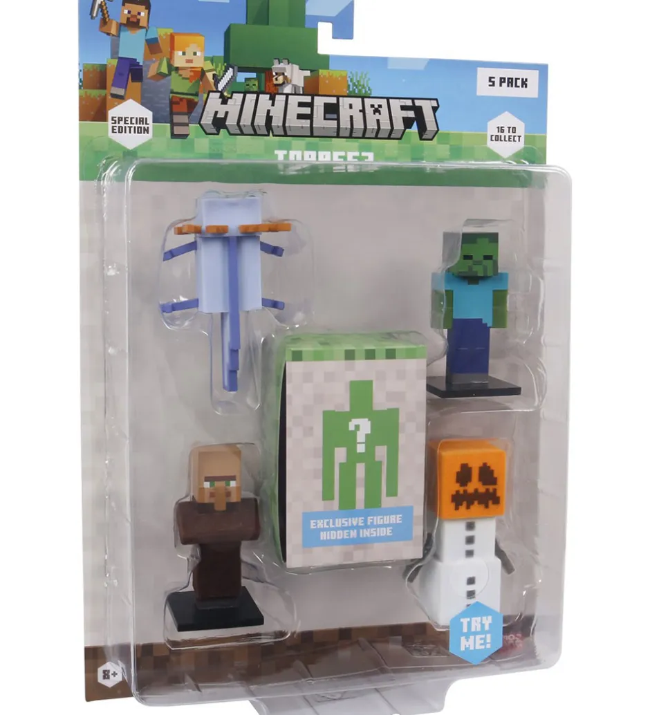 Figurer*Minecraft Legetøjsfigurer - 3D Special Edition - 5-pak