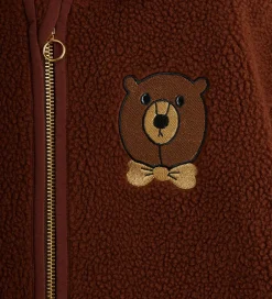 Fleece*Mini Rodini Fleecejakke - Bear - Brun