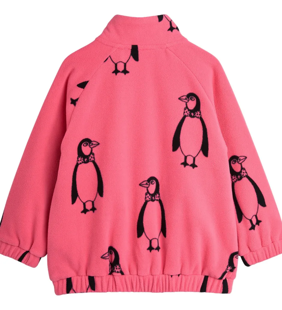 Børn Mini Rodini Fleecejakke - Penguin - Pink