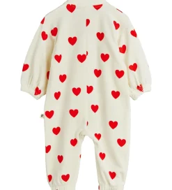 Børn Mini Rodini Heldragt - Velour - Hearts - Hvid