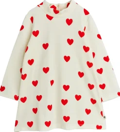 Børn Mini Rodini Kjole - Velour - Hearts - Hvid