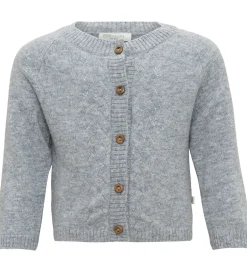Børn Minimalisma Cardigan - Inka - Uld- Gråmeleret