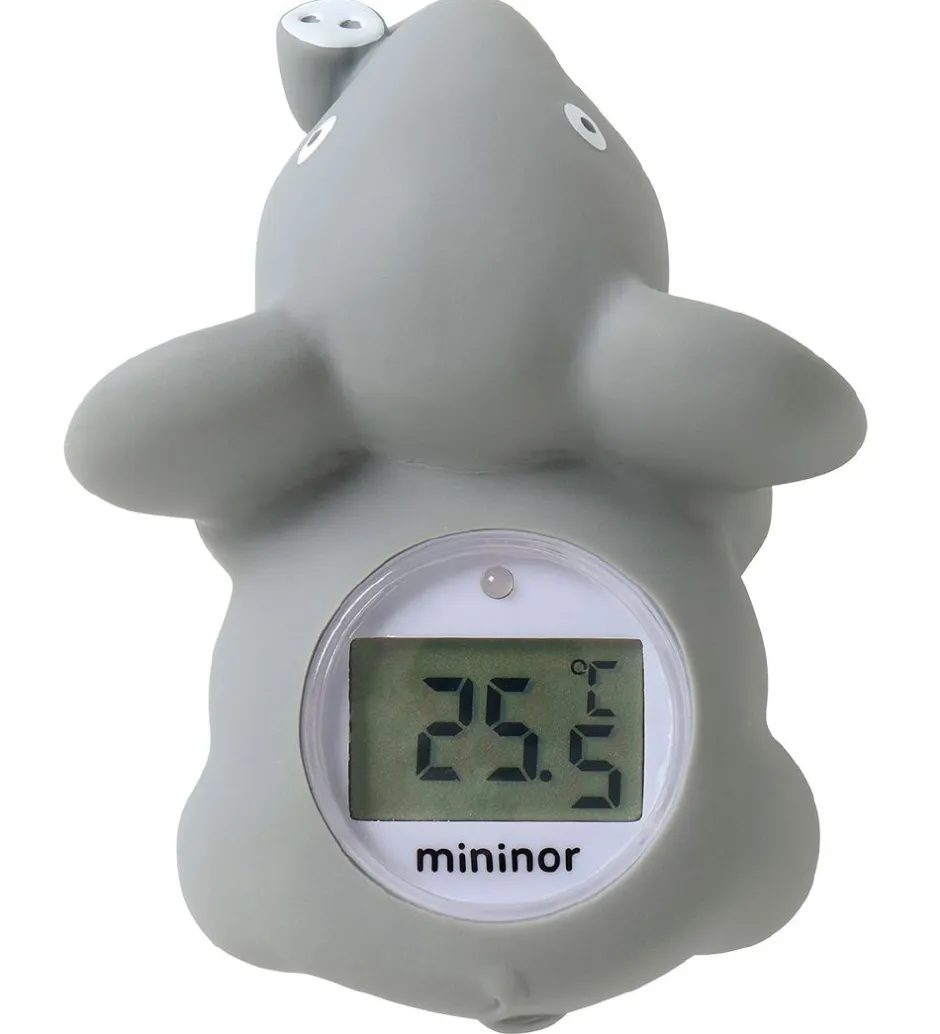 Termometer*Mininor Badetermometer - Elefant - Grå