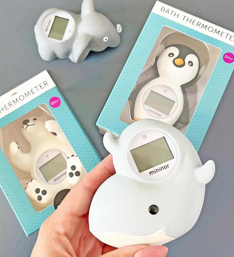 Termometer*Mininor Badetermometer - Elefant - Grå