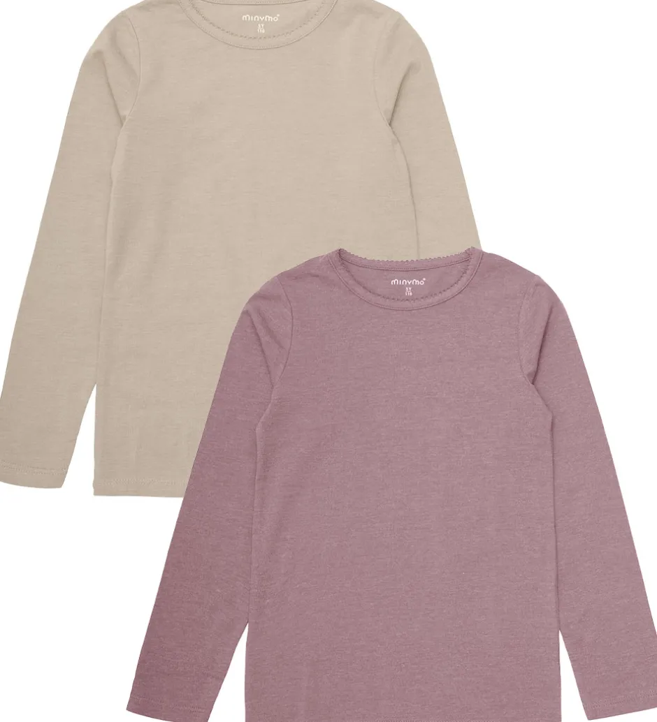 Basis*Minymo Bluser - 2-pak - Elderberry/Rainy Day