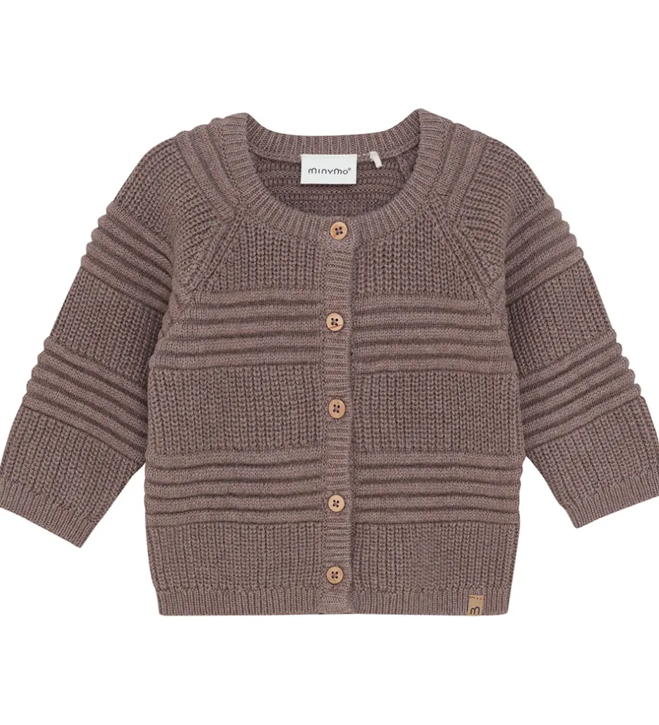 Cardigans*Minymo Cardigan - Strik - Dark Brown Melange