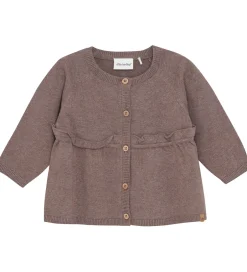 Striktrøjer*Minymo Cardigan - Strik - Dark Brown Melange