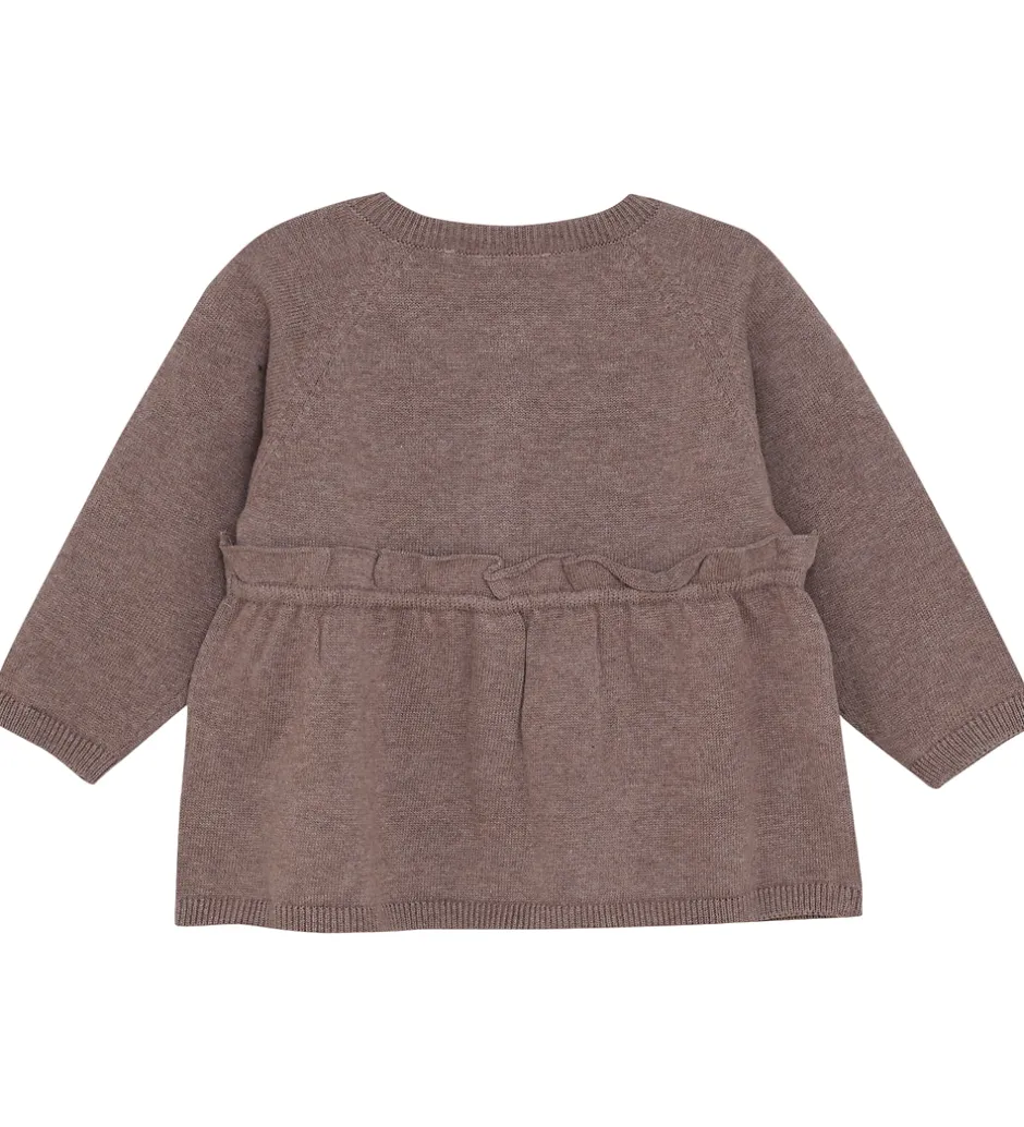 Striktrøjer*Minymo Cardigan - Strik - Dark Brown Melange