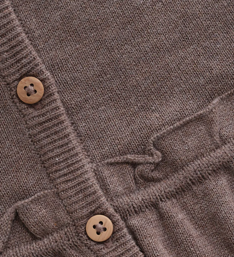 Striktrøjer*Minymo Cardigan - Strik - Dark Brown Melange