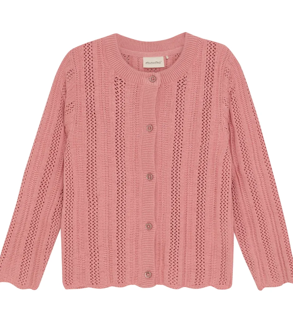 Striktrøjer*Minymo Cardigan - Strik - Rosette m. Hulmønster