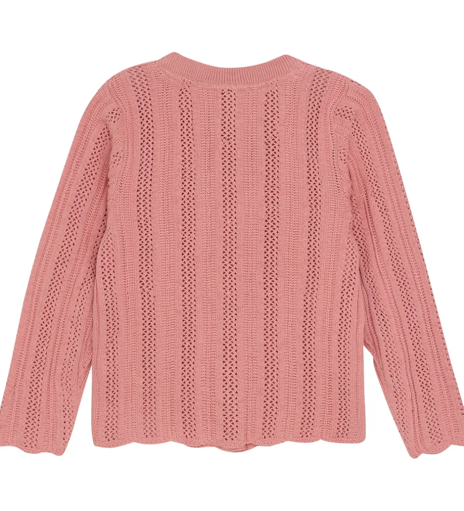 Striktrøjer*Minymo Cardigan - Strik - Rosette m. Hulmønster