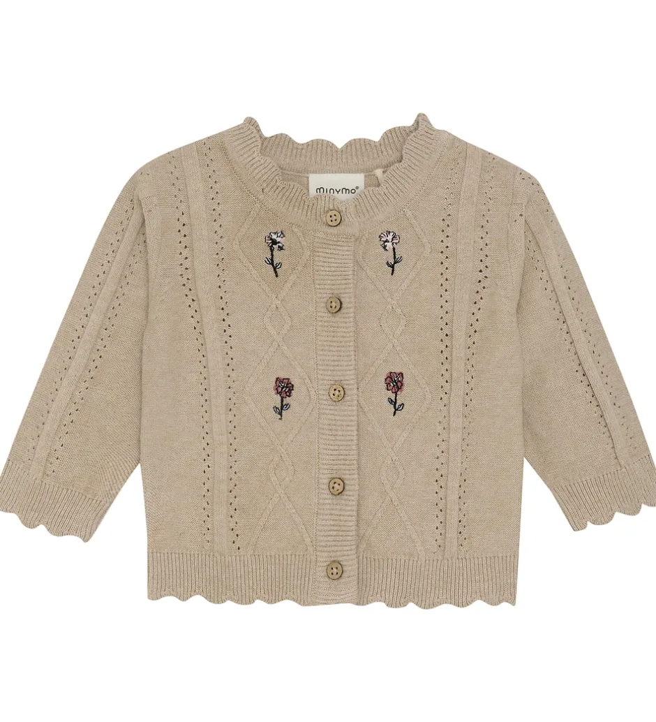 Striktrøjer*Minymo Cardigan Knit - Beige Meleret