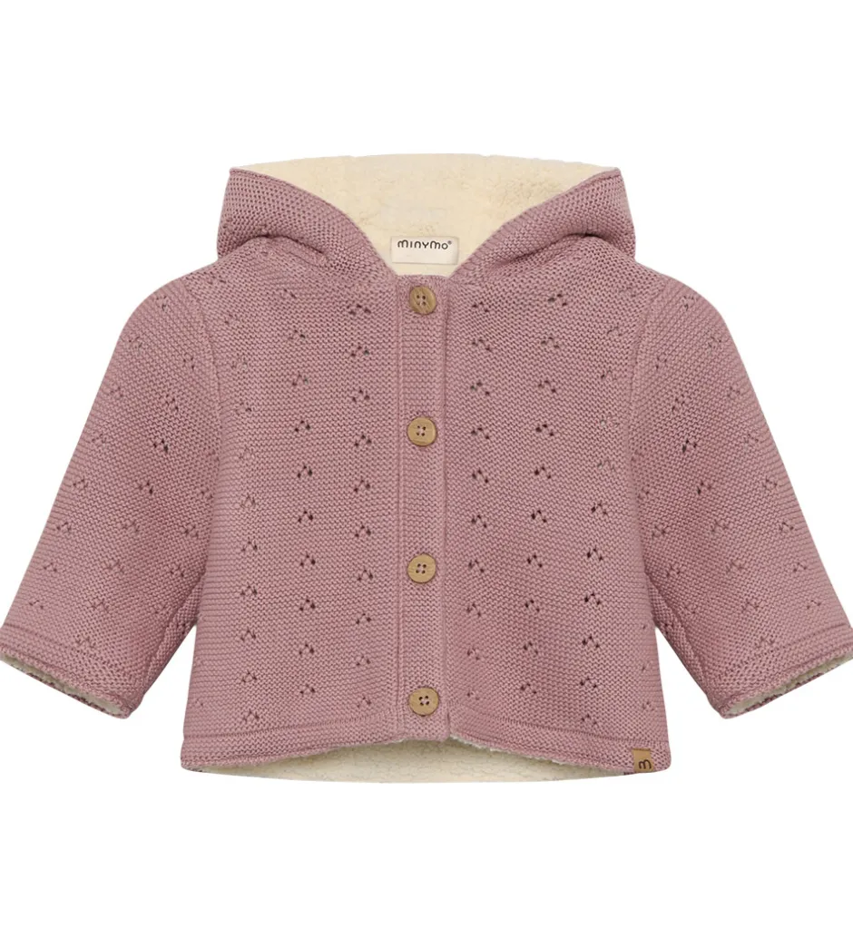 Cardigans*Minymo Cardigan m. Teddy - Woodrose