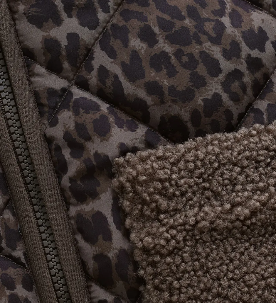 Børn Minymo Jakke - Chocolate Chip m. Leopardprint