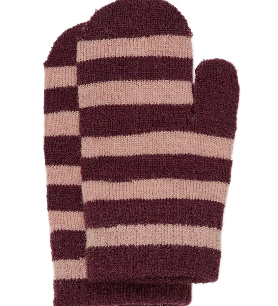 Handsker Og Luffer*Minymo Luffer - 3-pak - Uld - Strik - Catawba Grape