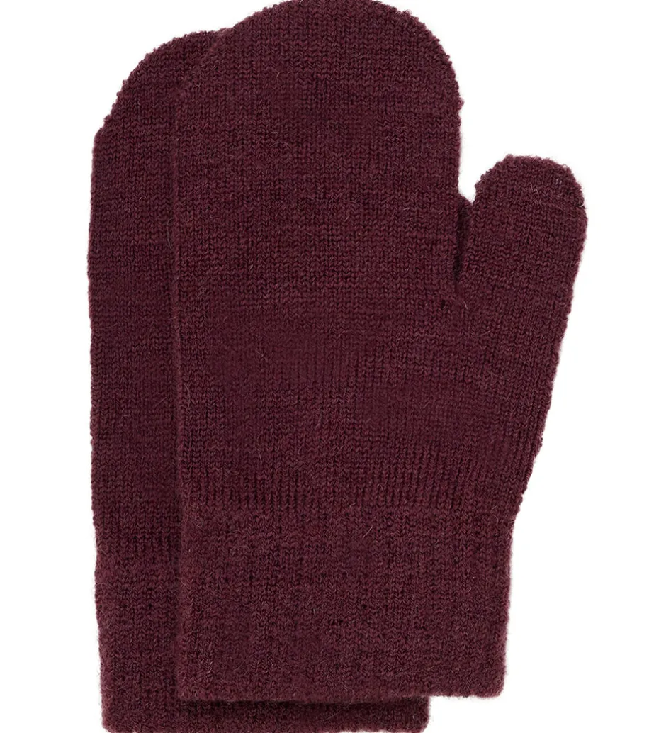 Handsker Og Luffer*Minymo Luffer - 3-pak - Uld - Strik - Catawba Grape