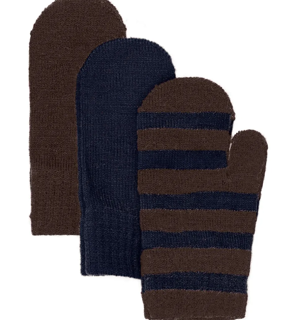 Handsker Og Luffer*Minymo Luffer - 3-pak - Uld - Parisian Night