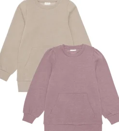 Børn Minymo Sweatshirt - 2-pak - Elderberry/Rainy Day