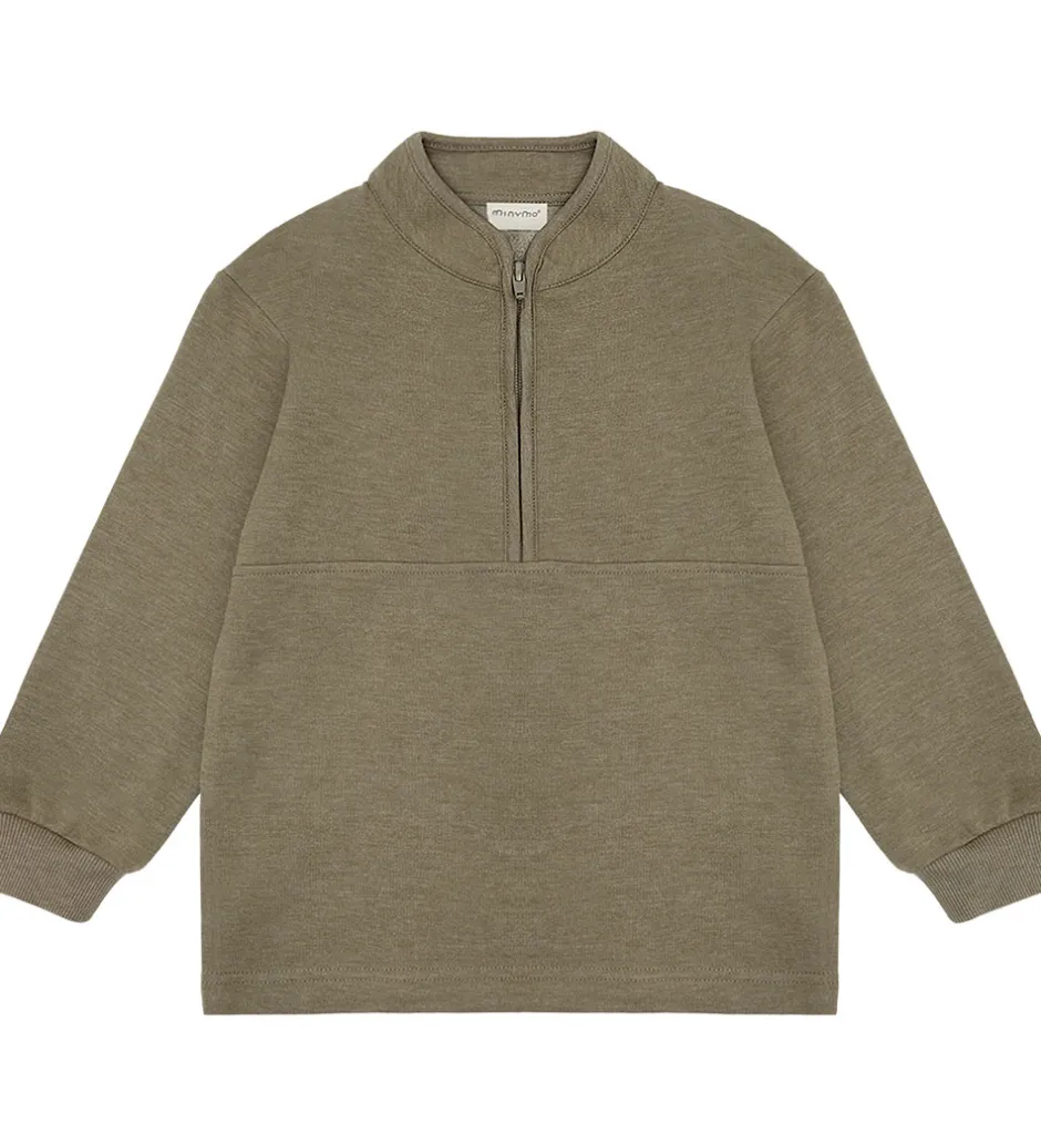 Børn Minymo Sweatshirt m. Lynlås - 2-pak - Vetiver