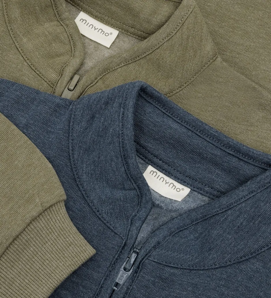 Børn Minymo Sweatshirt m. Lynlås - 2-pak - Vetiver