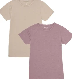 Børn Minymo T-shirts - 2-pak - Elderberry/Rainy Day
