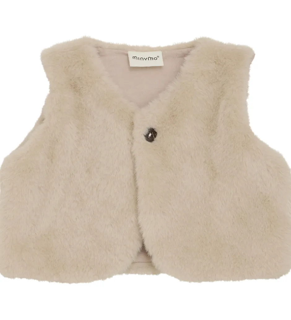 Veste*Minymo Vest - Imiteret Pels - Smoke Gray