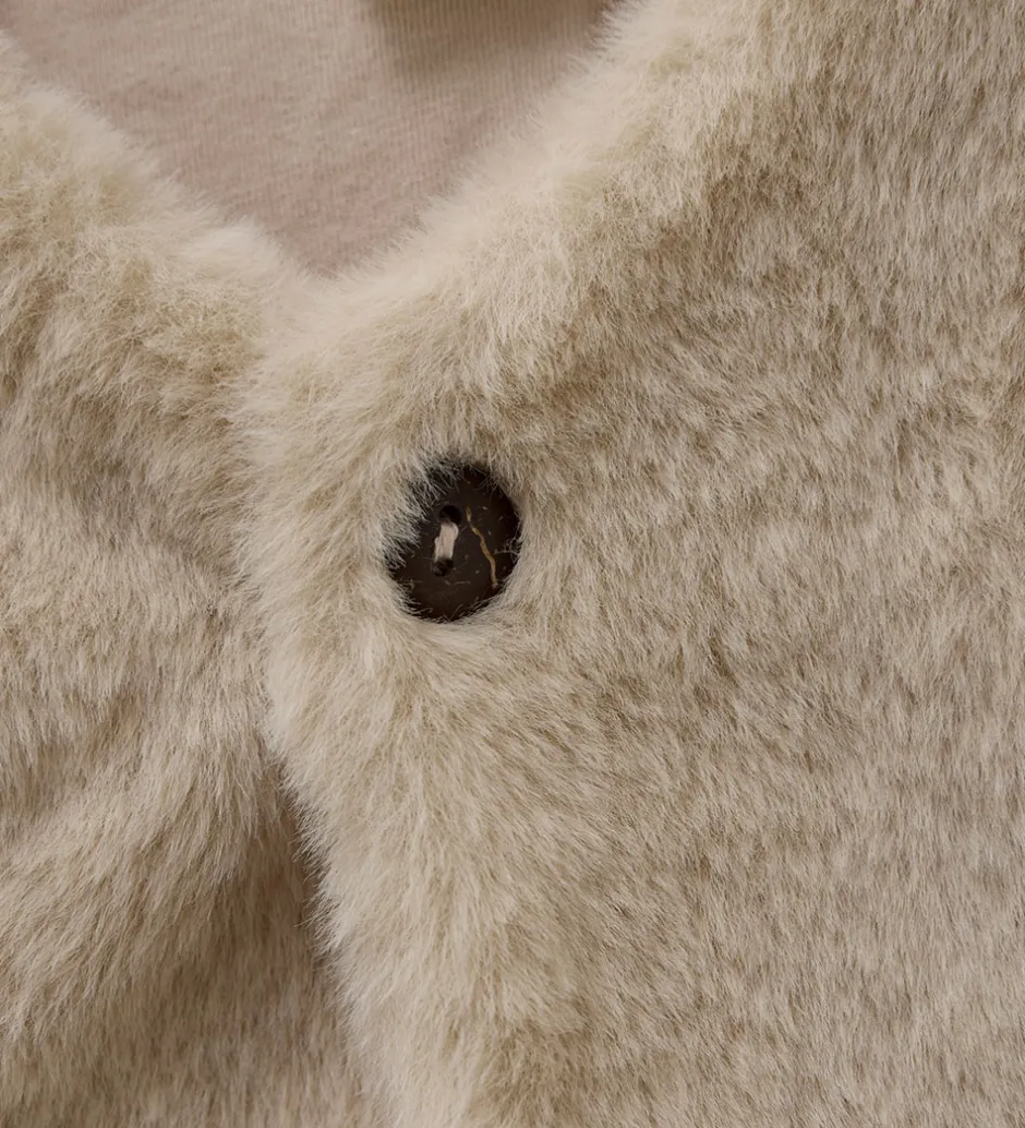 Veste*Minymo Vest - Imiteret Pels - Smoke Gray