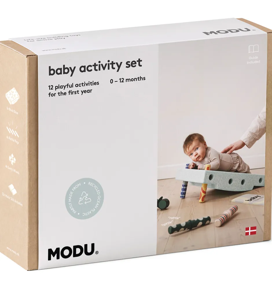 Motorisk Legetøj*MODU Baby Motoriksæt - 10 Dele - Ocean Mint/Forest Green