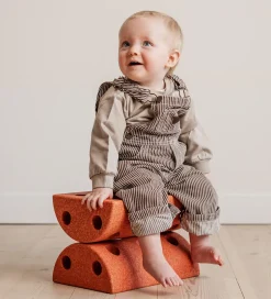 Motorisk Legetøj|Stole*MODU Børneskammel - 4 Dele - Burnt Orange/Dusty Green