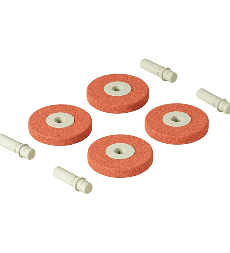 Motorisk Legetøj|Tumlemøbler*MODU 4x Foam Wheels - 4-pak - Burnt Orange/Dusty Green