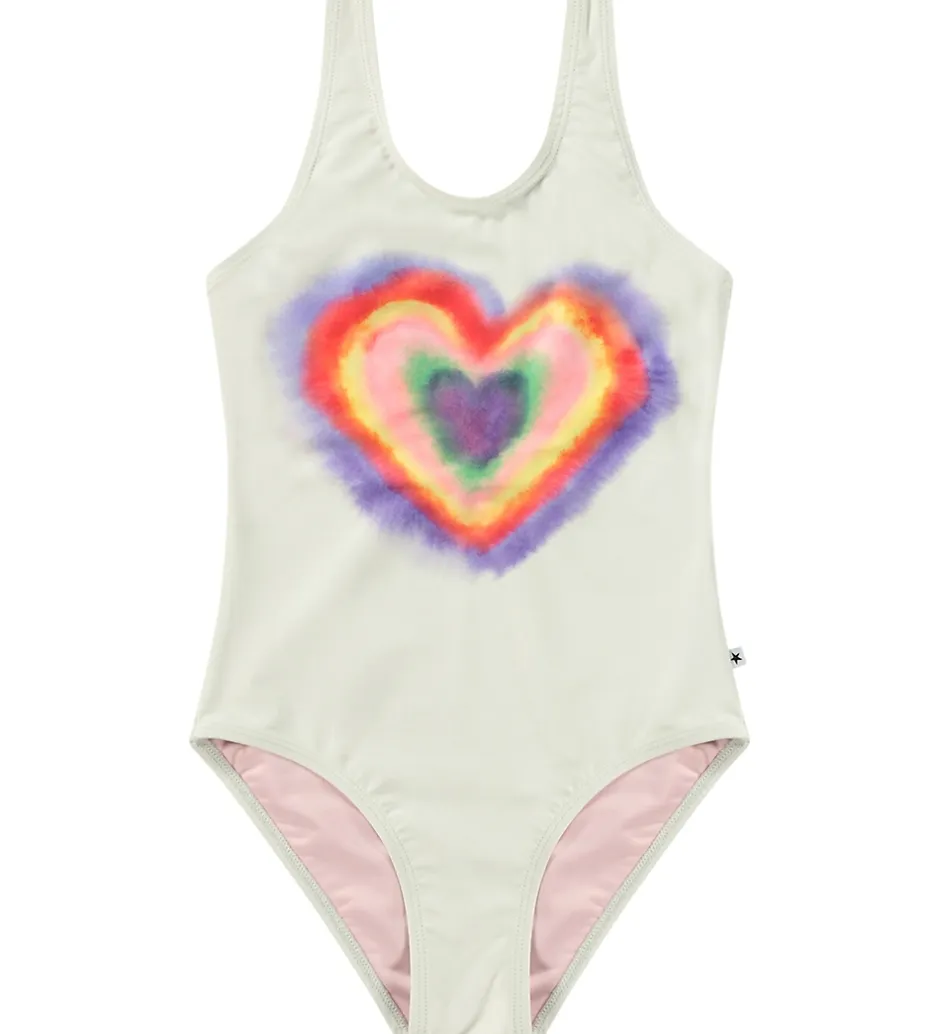 Børn Molo Badedragt - UV50+ - Nika - Rainbow Heart