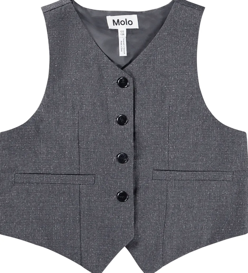 Veste*Molo Vest - Hollie - Grey Silver Check