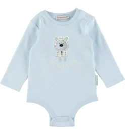Moncler Sæt - Hue/Savlesmæk/Body l/æ - Lyseblå m. Bamse