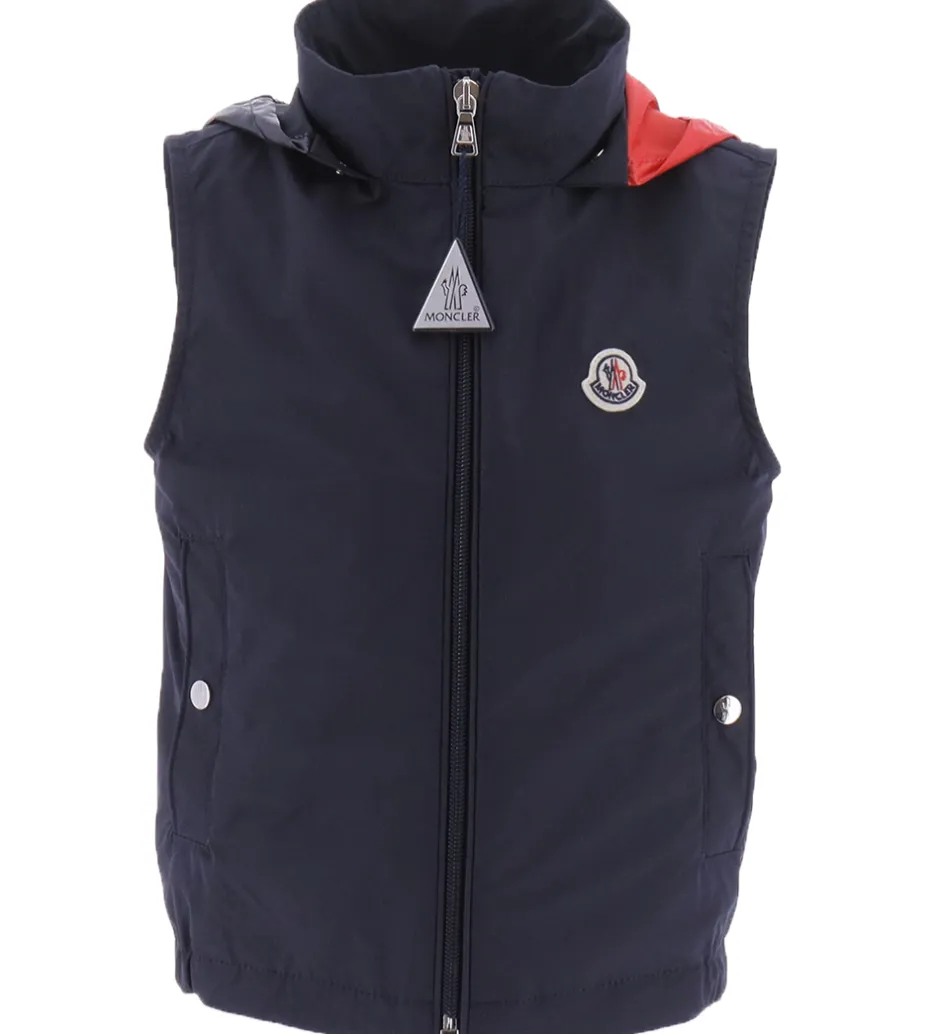 Børn Moncler Vest - Zene - Mørkeblå m. Rød/Hvid