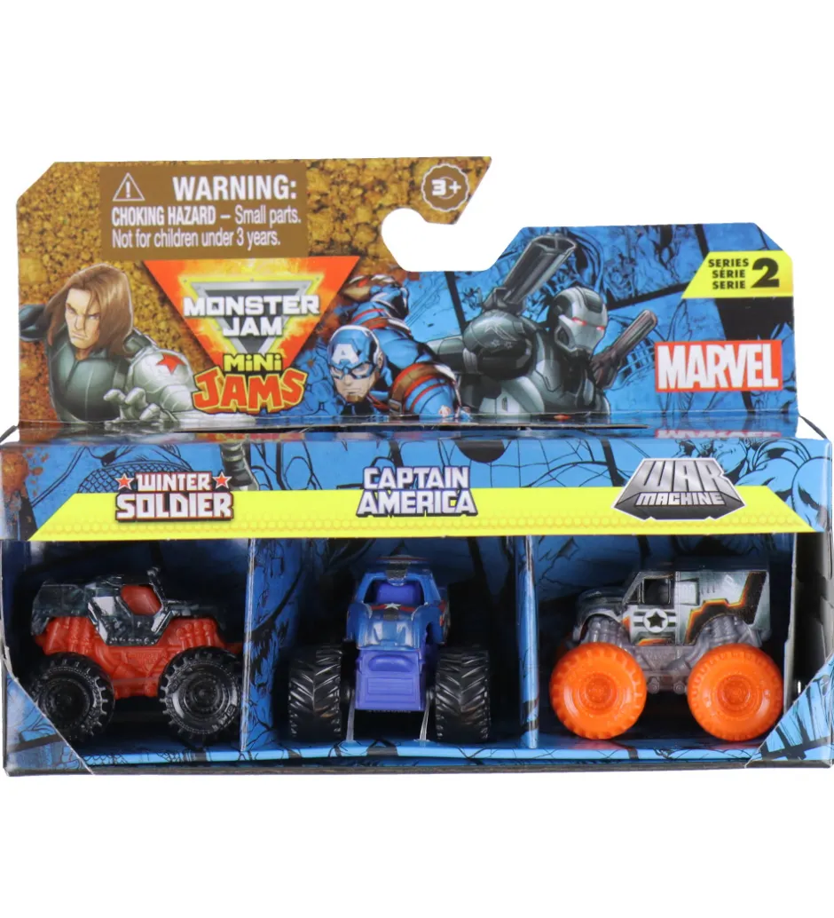 Biler, Tog Og Køretøjer*Monster Jam Biler - 1:87 - Mini - Marvel - 3-pak