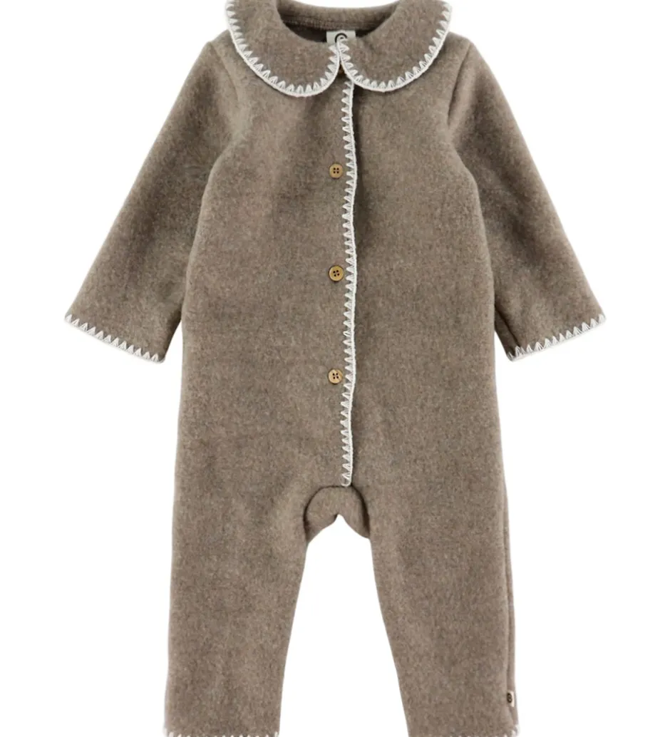 Børn Müsli Køredragt - Uldfleece - Brown Melange
