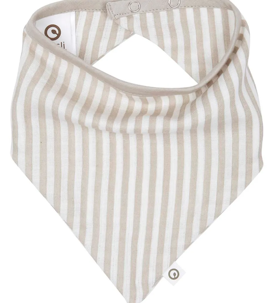 Savlesmække|Hagesmække*Müsli Savlesmæk - Stripe Muslin - Balsam Cream/Cashmere