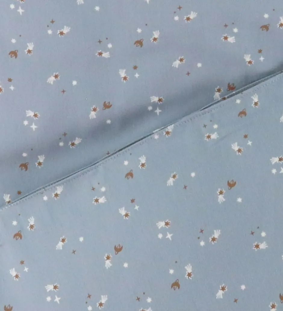 Sovetid|Sengetøj*Müsli Sengetøj - Baby - Stars - Jasmin Blue/Balsam Cream/Walnut