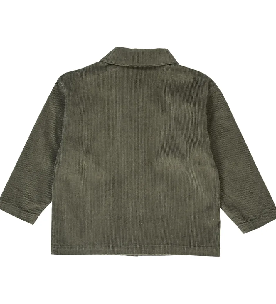 Børn Müsli Skjorte - Fløjl - Deep Green