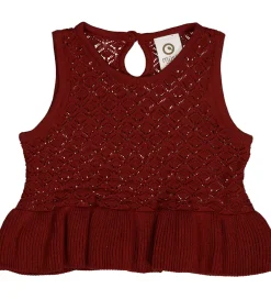 Børn Müsli Vest - Knit Scallop - Russet m. Hulmønster