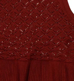 Børn Müsli Vest - Knit Scallop - Russet m. Hulmønster