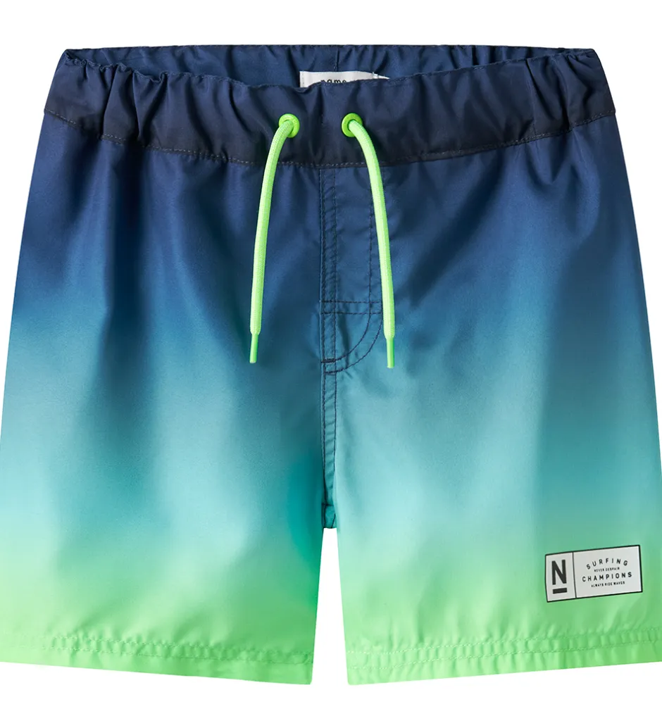 Badetøj*Name It Badeshorts - NkmPzocca - Pool Blue/Ombre